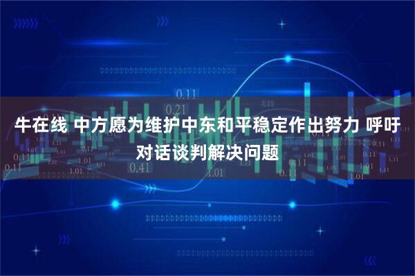牛在线 中方愿为维护中东和平稳定作出努力 呼吁对话谈判解决问题