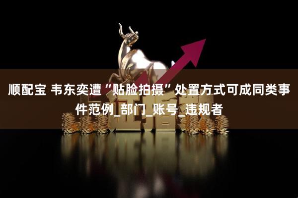 顺配宝 韦东奕遭“贴脸拍摄”处置方式可成同类事件范例_部门_账号_违规者